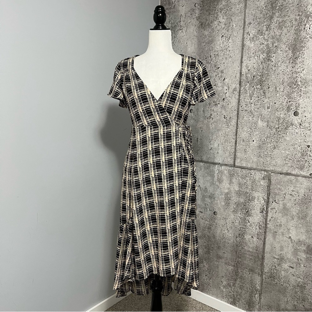 🆕 Urban Outfitters UO Plaid High Low Wrap Dress